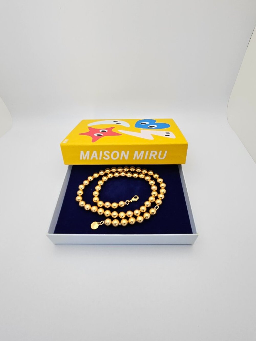 Maison Miru Discontinued Gold Classic Round Bead Strand Necklace